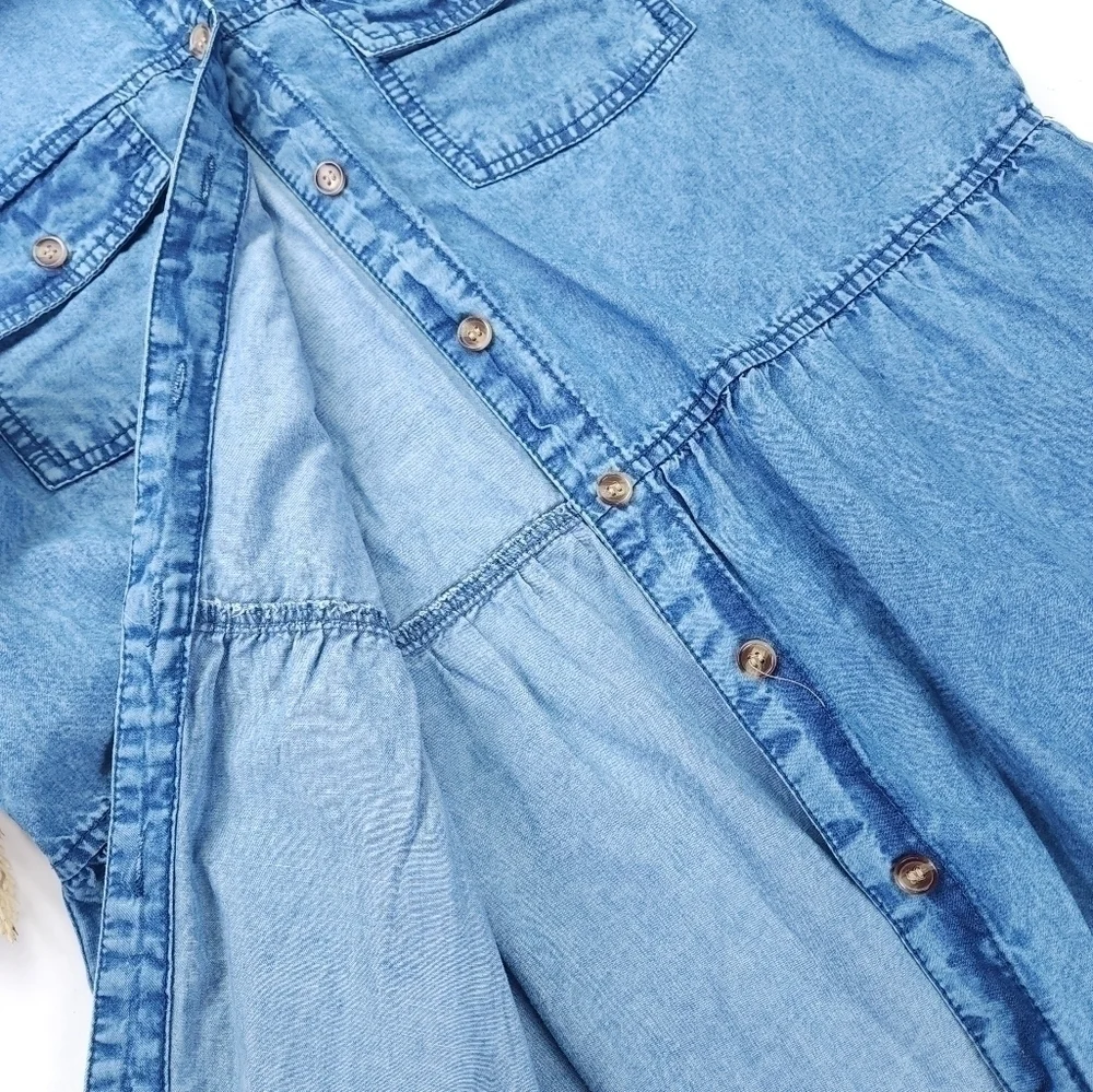 Speed Control Blue Gingham Dress Sz L - Picture 9 of 12